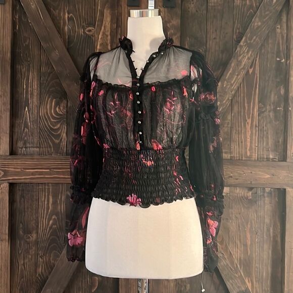 Free People TIME FOR SHINE - Blouse Sz- Small - Picture 6 of 16